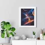 Space Shuttle Blast Off To Strange New Worlds Framed Vertical Poster - Mahannah's Sci - fi Universe