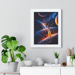 Space Shuttle Blast Off To Strange New Worlds Framed Vertical Poster - Mahannah's Sci - fi Universe