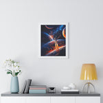 Space Shuttle Blast Off To Strange New Worlds Framed Vertical Poster - Mahannah's Sci - fi Universe