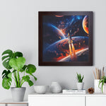 Space Shuttle Blast Off To Strange New Worlds Framed Vertical Poster - Mahannah's Sci - fi Universe