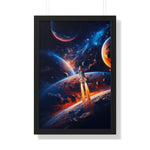 Space Shuttle Blast Off To Strange New Worlds Framed Vertical Poster - Mahannah's Sci - fi Universe