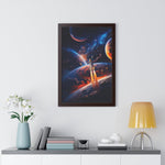 Space Shuttle Blast Off To Strange New Worlds Framed Vertical Poster - Mahannah's Sci - fi Universe