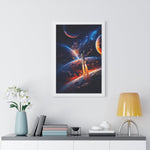 Space Shuttle Blast Off To Strange New Worlds Framed Vertical Poster - Mahannah's Sci - fi Universe