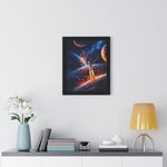 Space Shuttle Blast Off To Strange New Worlds Framed Vertical Poster - Mahannah's Sci - fi Universe