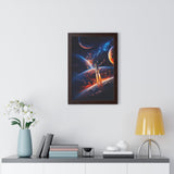 Space Shuttle Blast Off To Strange New Worlds Framed Vertical Poster - Mahannah's Sci - fi Universe