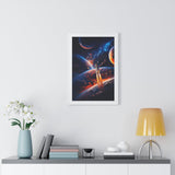 Space Shuttle Blast Off To Strange New Worlds Framed Vertical Poster - Mahannah's Sci - fi Universe