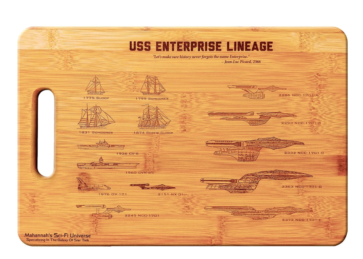 Star Trek Cutting Board - USS Enterprise Series – Mahannah's Sci