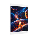 Space Shuttle Launch Into Infinity™ Premium Rolled Poster | Cosmic Planets Space Wall Art