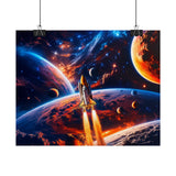 Space Shuttle Launch Into Infinity™ Premium Rolled Poster | Cosmic Planets Space Wall Art