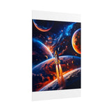 Space Shuttle Launch Into Infinity™ Premium Rolled Poster | Cosmic Planets Space Wall Art