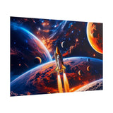 Space Shuttle Launch Into Infinity™ Premium Rolled Poster | Cosmic Planets Space Wall Art