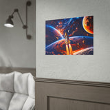 Space Shuttle Launch Into Infinity™ Premium Rolled Poster | Cosmic Planets Space Wall Art