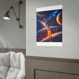 Space Shuttle Launch Into Infinity™ Premium Rolled Poster | Cosmic Planets Space Wall Art