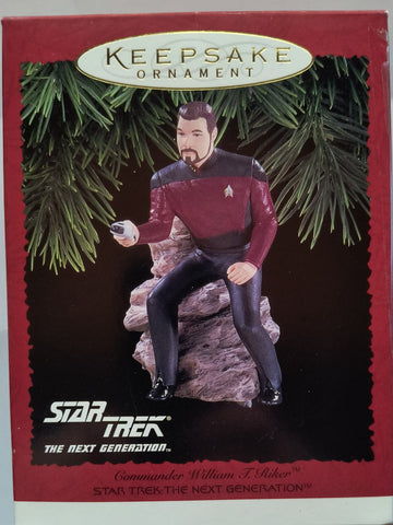 1996 Hallmark Star Trek: The Next Generation Commander Riker Christmas Ornament - Mahannah's Sci - fi Universe