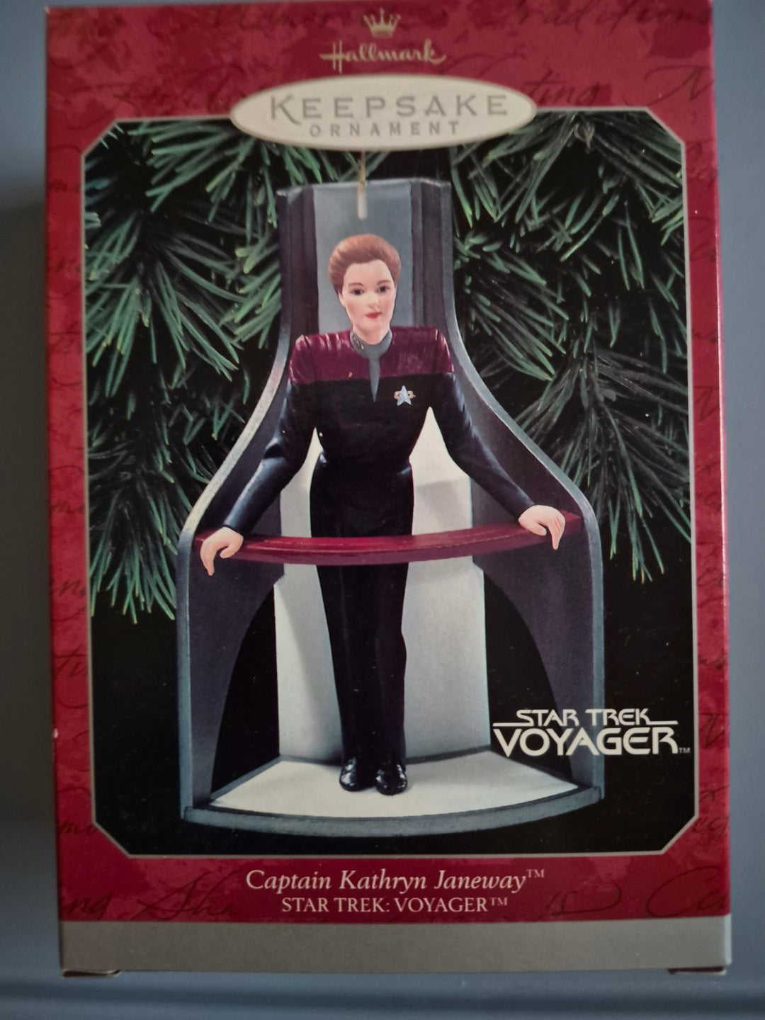1998 Hallmark Star Trek Voyager Captain Kathryn Janeway ornament box front