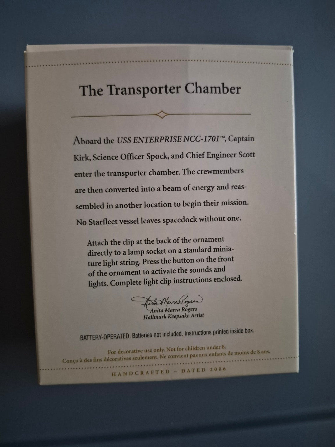 2006 Hallmark Star Trek The Transporter Chamber Magic Sound &amp; Light Ornament - Mahannah&