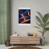 Space Shuttle Launch Into Infinity™ Premium Rolled Poster | Cosmic Planets Space Wall Art