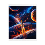 Space Shuttle Launch Into Infinity™ Premium Rolled Poster | Cosmic Planets Space Wall Art