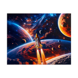 Space Shuttle Launch Into Infinity™ Premium Rolled Poster | Cosmic Planets Space Wall Art