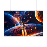 Space Shuttle Launch Into Infinity™ Premium Rolled Poster | Cosmic Planets Space Wall Art