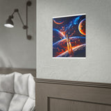 Space Shuttle Launch Into Infinity™ Premium Rolled Poster | Cosmic Planets Space Wall Art