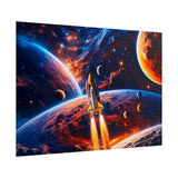 Space Shuttle Launch Into Infinity™ Premium Rolled Poster | Cosmic Planets Space Wall Art