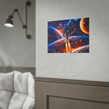Space Shuttle Launch Into Infinity™ Premium Rolled Poster | Cosmic Planets Space Wall Art