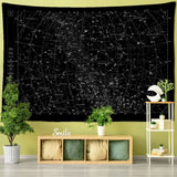 DecorBites™ Interstellar Sky Map Constellations Tapestry - Black Galactic Wall Decor - Mahannah's Sci - fi Universe
