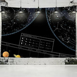 DecorBites™ Interstellar Sky Map Constellations Tapestry - Black Galactic Wall Decor - Mahannah's Sci - fi Universe