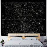 DecorBites™ Interstellar Sky Map Constellations Tapestry - Black Galactic Wall Decor - Mahannah's Sci - fi Universe