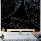 DecorBites™ Interstellar Sky Map Constellations Tapestry - Black Galactic Wall Decor - Mahannah's Sci - fi Universe