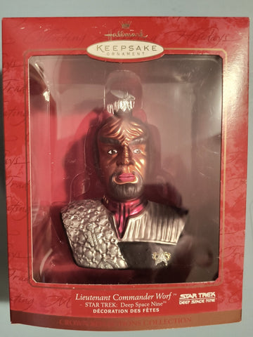 HALLMARK Keepsake Ornament 2000 Lieutenant Commander WORF Blown Glass Star Trek - Mahannah's Sci - fi Universe