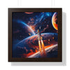 Space Shuttle Blast Off To Strange New Worlds Framed Vertical Poster - Mahannah's Sci - fi Universe