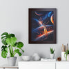 Space Shuttle Blast Off To Strange New Worlds Framed Vertical Poster - Mahannah's Sci - fi Universe