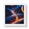 Space Shuttle Blast Off To Strange New Worlds Framed Vertical Poster - Mahannah's Sci - fi Universe