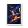 Space Shuttle Blast Off To Strange New Worlds Framed Vertical Poster - Mahannah's Sci - fi Universe