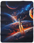 Space Shuttle Launch From a Strange New World Sherpa Blanket - Mahannah's Sci - fi Universe