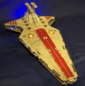 Illuminated Republic Cruiser model using the TenaControls MML010 lighting kit