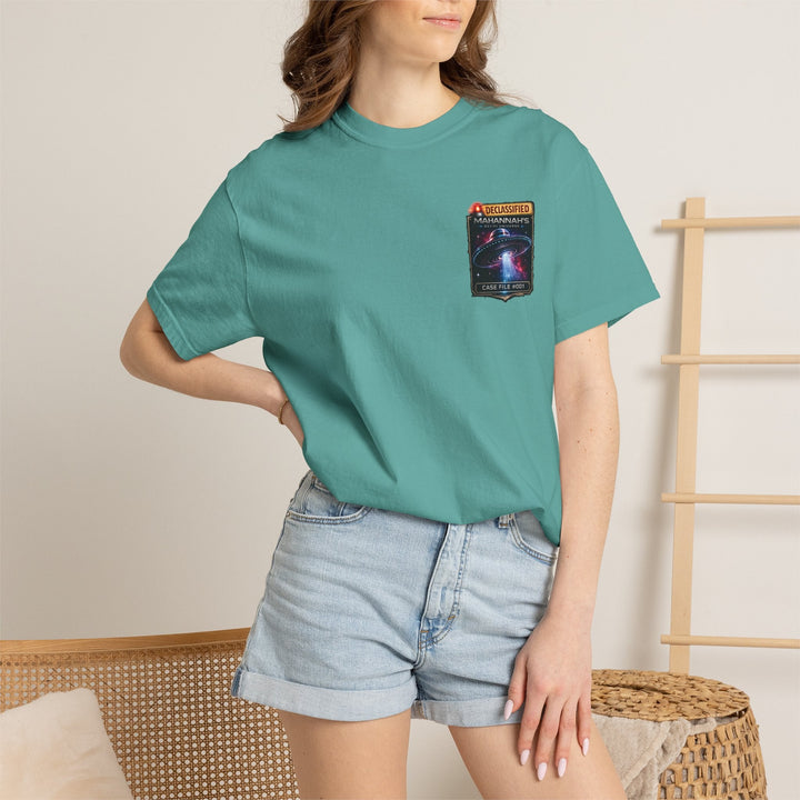 The Great Cowduction™ 2 Sided Heavyweight Garment-Dyed T-Shirt Cosmic Curiosities Archive – Case File 