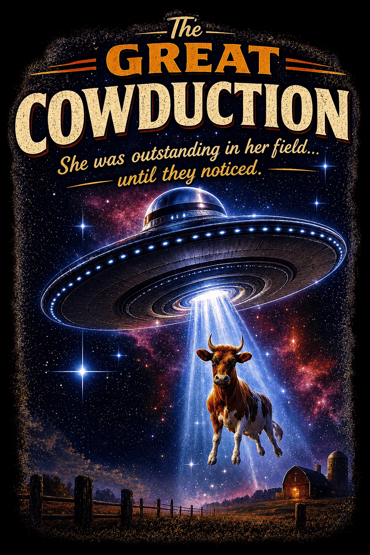 The Great Cowduction™ 2 Sided Heavyweight Garment-Dyed T-Shirt Cosmic Curiosities Archive – Case File 001 - Mahannah&