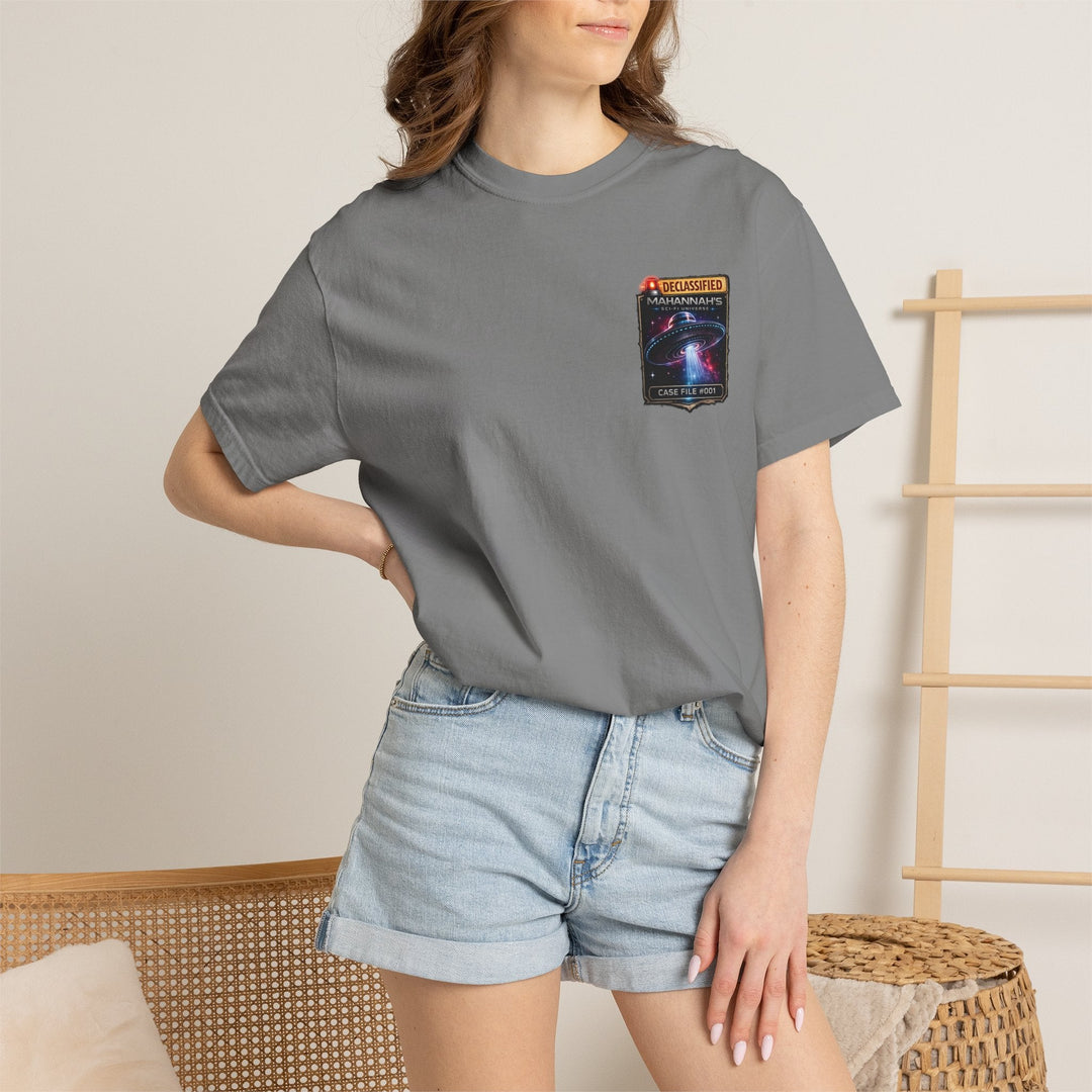 The Great Cowduction™ 2 Sided Heavyweight Garment-Dyed T-Shirt Cosmic Curiosities Archive – Case File 