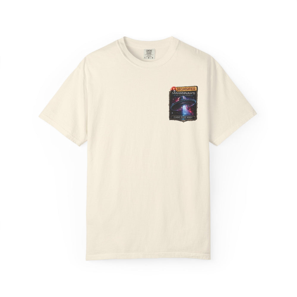 The Great Cowduction™ 2 Sided Heavyweight Garment-Dyed T-Shirt Cosmic Curiosities Archive – Case File #001 - Mahannah's Sci-fi Universe