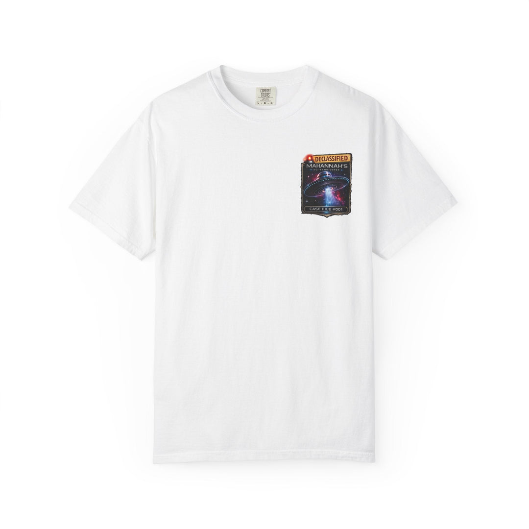 The Great Cowduction™ 2 Sided Heavyweight Garment-Dyed T-Shirt Cosmic Curiosities Archive – Case File #001 - Mahannah's Sci-fi Universe