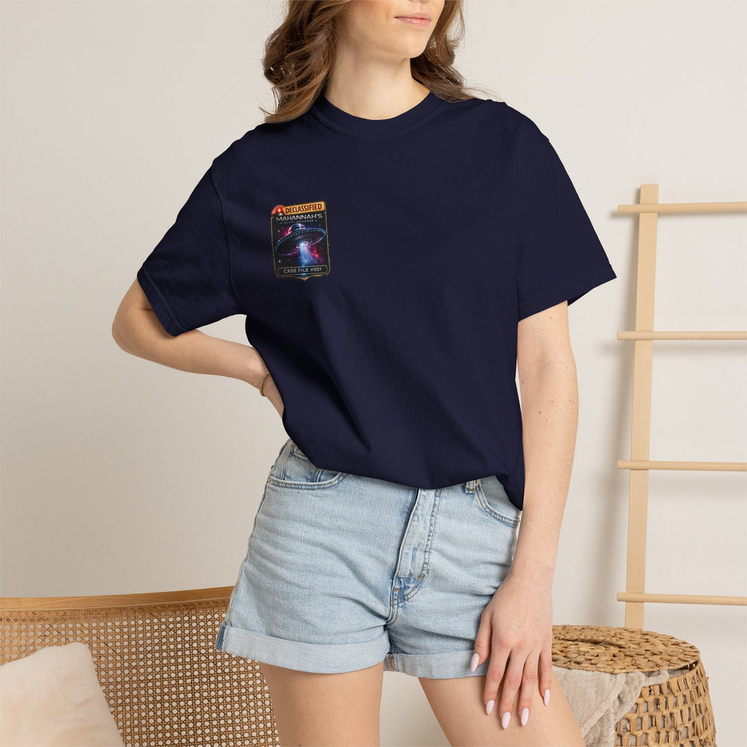 The Great Cowduction™ 2 Sided Heavyweight Garment-Dyed T-Shirt Cosmic Curiosities Archive – Case File 001 - Mahannah&
