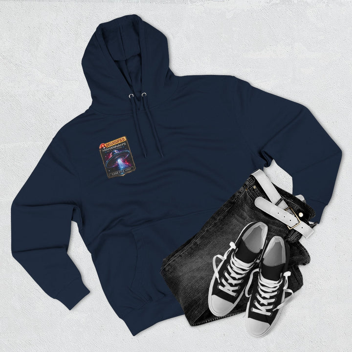 The Great Cowduction™ 3-Panel Fleece Hoodie | Cosmic Curiosities™ Archive – Case File 001 - Mahannah&