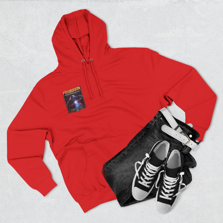 The Great Cowduction™ 3-Panel Fleece Hoodie | Cosmic Curiosities™ Archive – Case File 001 - Mahannah&