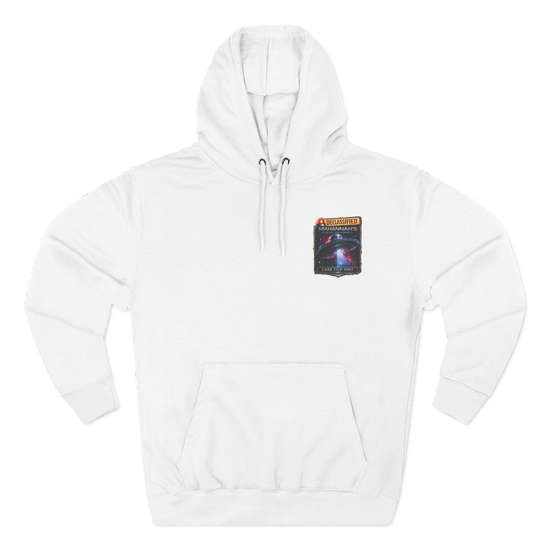 The Great Cowduction™ 3-Panel Fleece Hoodie | Cosmic Curiosities™ Archive – Case File 001 - Mahannah's Sci-fi Universe