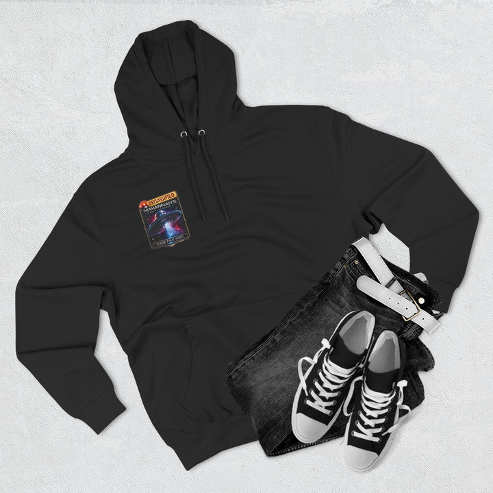 The Great Cowduction™ 3-Panel Fleece Hoodie | Cosmic Curiosities™ Archive – Case File 001 - Mahannah&