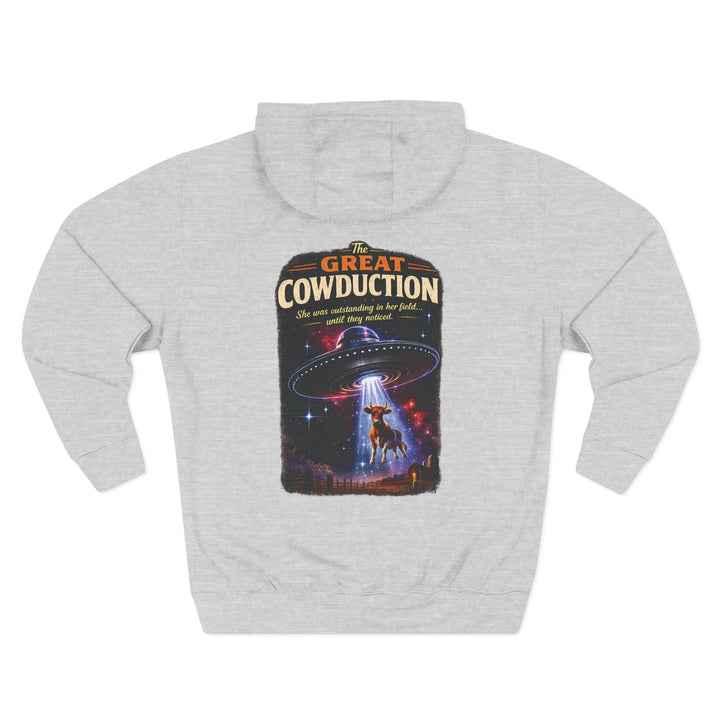 The Great Cowduction™ 3-Panel Fleece Hoodie | Cosmic Curiosities™ Archive – Case File 001 - Mahannah&