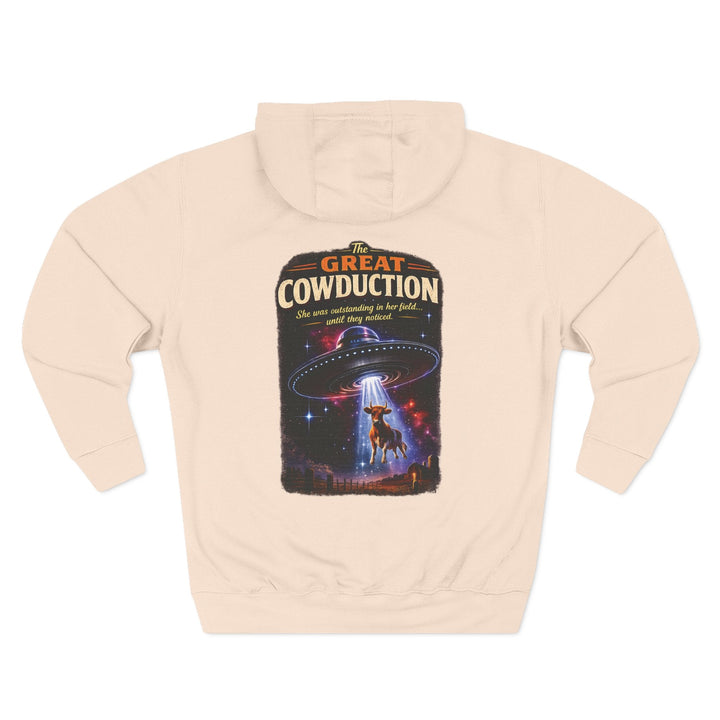 The Great Cowduction™ 3-Panel Fleece Hoodie | Cosmic Curiosities™ Archive – Case File 001 - Mahannah&